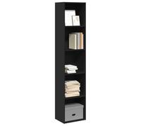 YUOTYRKTEJRSG Bibliothek Bücherregal Schwarz 189 cm Hoch, schlankes Etagere Regalbrett aus Holzwerkstoff für Wohnzimmer Schlafzimmer, 40x30x189 cm, Viel Stauraum, Moderne Aufbewahrung