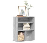 YUOTYRKTEJRSG Bibliothek Bücherregal Sonoma Grau 60x30x71,5 cm aus Holzwerkstoff, Stabiles mit Wandhalterung für Wohnzimmer und Büro, Modernes Bücherregal mit Ablagefläche für Dekoration