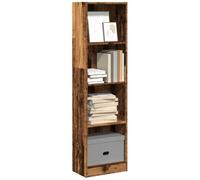 YUOTYRKTEJRSG Bibliothek Bücherregal Vintage Holz 40x24x143 cm, Stilvolles Wohnzimmer Schlafzimmer Regal, Hohe Stabilität, Viel Stauraum für Bücher Deko, Einfache Montage
