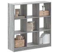 YUOTYRKTEJRSG Bibliothek Bücherregal Wandregal 9 Fächer Sonoma Grau 102x32x108 cm aus Holzwerkstoff für Wohnzimmer Büro Aufbewahrung Möbel