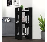 YUOTYRKTEJRSG Bibliothek Raumteiler Bücherregal aus Massivholz Kiefer Schwarz 91 cm Höhe Stilvolles Möbelstück für Wohnzimmer Flur ALS Raumtrenner und Aufbewahrung