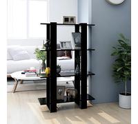 YUOTYRKTEJRSG Bibliothek Raumteiler Bücherregal Schwarz 80x30x123.5 cm, Stabiles Holzregal mit Wandhalterung für Wohnzimmer Büro, Modernes Design ALS Raumtrenner und Aufbewahrungsregal