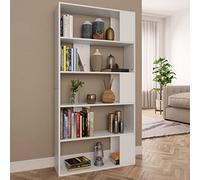 YUOTYRKTEJRSG Bibliothek Raumteiler Weiß 5 Fächer 80x24x159 cm Aus Holzwerkstoff Stilvolles Bücherregal Wohnzimmer Schlafzimmer Dekorativ Praktisch Vielseitig Einfach Montieren