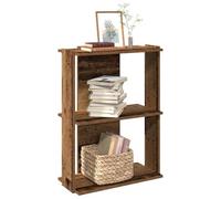 YUOTYRKTEJRSG Bibliothek Regal 3 Ebenen Vintage Holz Bücherregal 60x30x80 cm Aufbewahrung Wohnzimmer Schlafzimmer Büro für Bücher Deko Pflanzen