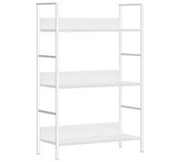YUOTYRKTEJRSG Bibliothek Regal 3 Etagen Weiß 60x27,6x90,5cm Bücherregal Wohnzimmer Industrie Design Ständer aus Holzwerkstoff und Stahl für Bücher Pflanzen Deko