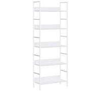YUOTYRKTEJRSG Bibliothek Regal 5 Ebenen Bücherregal Industrie Design Schwarz Weiß 60x27,6x158,5cm hohe Traglast Wohnzimmer Balkon Pflanzenregal Kompakt Einfach Montieren