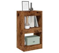 YUOTYRKTEJRSG Bibliothek Regal Bücherregal 2-stöckig im Vintage Holz Look 40x30x72 cm, Raumteiler Stauraum für Wohnzimmer Büro, stabile Holzwerkstoff Regale mit Wandbefestigung