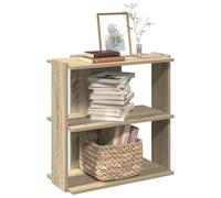 YUOTYRKTEJRSG Bibliothek Regal Bücherregal 3 Ebenen 60x30x60 cm aus Holz in Eiche Sonoma, Stabiles für Wohnzimmer Schlafzimmer, Vielseitiges Bücherregal mit Wandbefestigung