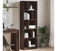 YUOTYRKTEJRSG Bibliothek Regal Bücherregal Eiche 10 Fächer 174 cm Hoch, Stabiles Aufbewahrungsregal aus Ingenieurholz für Wohnzimmer Büro, Modernes Bücherregal mit Trennwänden