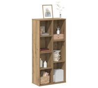 YUOTYRKTEJRSG Bibliothek Regal Bücherregal Eiche Rustikal 7 Fächer 50x25x105 cm Aus Stabilem Ingenieurholz Für Wohnzimmer Büro Stauraum Lösung