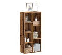 YUOTYRKTEJRSG Bibliothek Regal Vintage Stil 105 cm Höhe, 7 Fächer Bücherregal aus stabilem Holzwerkstoff für Wohnzimmer, Büro, Lagerung Von Büchern, Deko