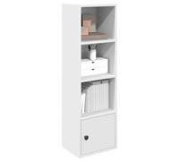 YUOTYRKTEJRSG Bibliothek Weiß 31x24x102 cm Bücherregal mit Tür aus Holzwerkstoff, Stabiles Bücherregal mit Viel Stauraum für Wohnzimmer, Büro, Schlafzimmer, Einfache Montage
