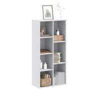 YUOTYRKTEJRSG Bibliothek Weiß Bücherregal 50x25x105 cm mit 7 Fächern, Stabiles Regal aus Holzwerkstoff für Wohnzimmer Büro, Hohe Aufbewahrung für Bücher Deko
