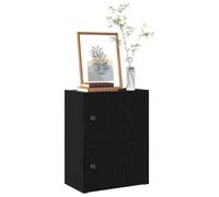 YUOTYRKTEJRSG Bibliothekregal Bücherregal Kommode Schwarz Eiche 40x24x52 cm aus Holzwerkstoff mit Türen, Stauraum für Wohnzimmer Schlafzimmer Büro, Modernes Möbelstück zur Aufbewahrung