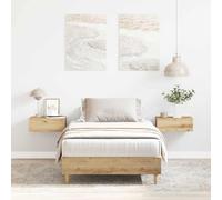 YUOTYRKTEJRSG Bois d'ingénierie sommier à Lattes Brun 100 x 200 cm | Cadre de lit sans matelas chêne artisanal 100x200 cm sommier à lattes bois massif eucalyptus robuste literie chambre moderne