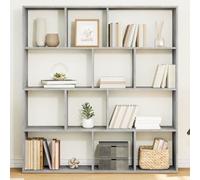YUOTYRKTEJRSG Bücherregal aus Holzwerkstoff im Betongrau, 132x29x141,5 cm, Modernes Bücherregal für Wohnzimmer und Homeoffice, Stabiles Regal mit hoher Tragkraft für Bücher und Deko