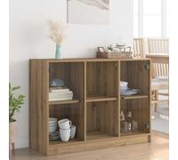 YUOTYRKTEJRSG Buffet de Rangement en Chêne Artisanal 102x37x75.5 cm, Meuble TV Bibliothèque Moderne avec 6 Compartiments, Bois d'Ingénierie Stable pour Salon et Bureau