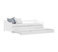 YUOTYRKTEJRSG Cadre de lit Extensible Multifonctionnel Blanc Bois de pin 90x200cm sans Matelas canapé avec lit inférieur escamotable à roulettes pour invités Petit Espace Chambre Salon