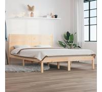 YUOTYRKTEJRSG Cadre de lit sans Matelas 135x190 cm Bois Massif Solide sommier Chevron Design Robuste Chambre Adulte Chambres et Guest House