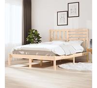 YUOTYRKTEJRSG Cadre de lit sans Matelas Bois de pin Massif 120x200 cm Structure Robuste avec Tete de lit decoratif Design Rustique sommier a Lattes Support Stable Chambre Adulte