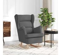 YUOTYRKTEJRSG Chaise à Bascule Confortable en Tissu Gris, Fauteuil à Bascule pour Salon et Chambre, Rembourrage Moelleux, Mouvement Doux, Dimensions 74x90x102 cm, Support 110 kg