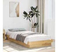 YUOTYRKTEJRSG chêne Massif Robuste Chambre à Coucher 75x190 cm Brun | Cadre de lit 75x190 sans matelas en bois massif de chêne sommier à lattes lit surbaissé pour petit espace