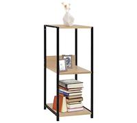 YUOTYRKTEJRSG Etagere Regal Bücherregal Schmal Klein Schwarz eiche 3 Fächer 80 cm Höhe Wohnzimmer Deko Bücher Blumen CD DVD Aufbewahrung Robust Industrie Design