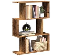 YUOTYRKTEJRSG Étagère séparatrice de pièce à 3 Niveaux, Raumteiler Regal im Vintage Holz Look 70x24x97 cm, vielseitiges Bücherregal mit großer Tragkraft für Wohnzimmer und Homeoffice