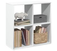 YUOTYRKTEJRSG Étagère Séparatrice de Pièce Blanc Moderne, Bibliothèque Rangement 4 Cubes, 69.5x29x69.5 cm, Meuble Multifonction Salon Bureau, Stable Bois Ingénierie