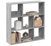 YUOTYRKTEJRSG Étagère séparatrice de pièce Moderne en Bois d'ingénierie Gris Sonoma 102x29x103.5 cm, 7 Compartiments pour Salon et Bureau, Rangement Multifonction et étagère bibliothèque Stable