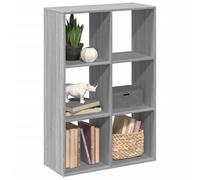 YUOTYRKTEJRSG Étagère séparatrice de pièce Moderne, Regal mit 6 Fächern ALS Raumteiler, Bücherregal, 103.5 cm Hoch, Sonoma Grau, aus stabilem Holzwerkstoff für Wohnzimmer und Büro