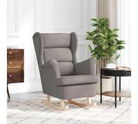 YUOTYRKTEJRSG Fauteuil à Bascule Confortable en Tissu Taupe 74x90x102 cm, Chaise Berçante Polyvalente pour Salon et Chambre, Rembourrage Moelleux et Mouvement Doux, Support 110 kg