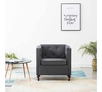YUOTYRKTEJRSG Fauteuil Club Tissu Velours Gris Anthracite Moderne, Canapé d'angle Confortable avec Accoudoirs et Coussin Amovible pour Salon, Salle de Séjour Bureau, Design Élégant et Luxueux