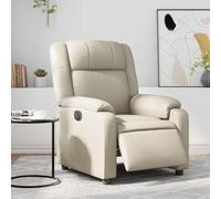 YUOTYRKTEJRSG Fauteuil inclinable électrique en Similicuir Crème - Siège Relax massant avec Moteur Silencieux, Inclinaison 135°, Charge Max 110 kg pour Salon et Chambre