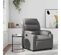 YUOTYRKTEJRSG Fauteuil inclinable Manuel en Similicuir Gris, Siège Relax inclinable à 135°, Fauteuil Salon Confortable avec Repose-Pieds, pour Salon et Bureau, Charge Max 110 kg