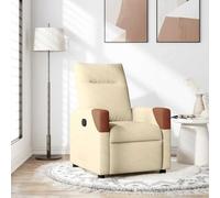 YUOTYRKTEJRSG Fauteuil inclinable Manuel en Tissu crème, canapé Relax avec Repose-Pieds Ajustable et Dossier inclinable à 135°, siège rembourré Confortable pour Salon et Chambre, Charge Max 110 kg