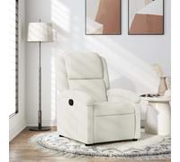 YUOTYRKTEJRSG Fauteuil inclinable Manuel en Velours Crème, Canapé d'angle Relax avec Repose-Pieds, 135° Inclinaison, pour Salon et Chambre, Confort Maximal, Charge Max 110 kg