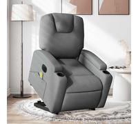 YUOTYRKTEJRSG Fauteuil Massage Electrique Inclinable avec Fonction Levage pour Personnes Agées et Maison, 6 Points Vibration, Tissu Gris, Confort Maxi 135°, Porte-Gobelets, Charge 110kg