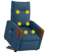 YUOTYRKTEJRSG Fauteuil Massage Electrique Inclinable avec Levage Motorisé, Siège Vibrations 6 Points pour Personnes Âgées et Confort à Domicile, Tissu Bleu Durable, Capacité 110 kg