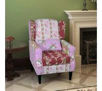 YUOTYRKTEJRSG Fauteuil Patchwork Moderne avec Coussin, Design Floral Exclusif et Dossier Ergonomique, Confortable pour Salon et Bureau, Chaise Accueil Élégante en Tissu Durable Coton Polyester