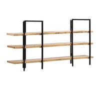 YUOTYRKTEJRSG Industrielle Bücherregal 160x31x80 cm aus Massivholz Mangoholz mit 3 Ebenen, Wandregal für Wohnzimmer Büro, Stabile Etagere zur Aufbewahrung Von Büchern und Deko