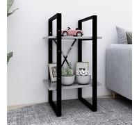 YUOTYRKTEJRSG Industrielle Bücherregal 2 Ebenen Grau Betonoptik 40x30x70 cm aus Holzwerkstoff, Stilvolles Regal für Wohnzimmer und Homeoffice, Robustes Bücherregal mit Wandbefestigung