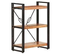 YUOTYRKTEJRSG Industrielle Bücherregal aus Massivholz Acacia 3 Etagen 60x30x80 cm für Wohnzimmer Büro Stilvolles Möbelstück zur Aufbewahrung und Dekoration Von Büchern