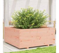 YUOTYRKTEJRSG Large Outdoor Planter Box 110x110x49.5 cm for Garden Balcony Patio, Solid Douglas Wood Raised Garden Bed for Vegetables Flowers Plants, DIY Assembled Wooden Flower Pot Container