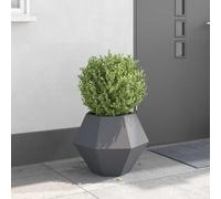 YUOTYRKTEJRSG Large Rectangular Steel Planter Box 50x50x40 cm, Anthracite Grey Modern Outdoor Garden Pot for Patio Balcony Terrace, Durable Weatherproof Plant Container for Flowers Herbs Succulents