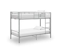 YUOTYRKTEJRSG Lit superposé métal Gris 90x200 cm sans Matelas Cadre Robuste avec Garde-Corps sécurité échelle latérale pour Enfants Chambre Espace limité dortoir