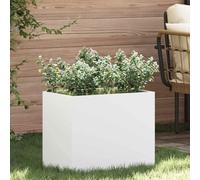 YUOTYRKTEJRSG Modern White Garden Planter Pot 50x32x40 cm, Cold Rolled Steel Cache-Pot for Outdoor Terrace Balcony, Durable Minimalist Design with Easy Assembly Kit