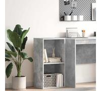 YUOTYRKTEJRSG Moderne Bücherregal 2-stufig Grau Betonoptik aus Holzwerkstoff, Stilvolles Regal für Bücher, Wohnzimmer & Flur, 40x30x76.5 cm, Einfache Montage