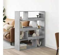 YUOTYRKTEJRSG Moderne Bücherregal aus Holzwerkstoff in Betongrau 100x33x125.5 cm, Stilvolles Wohnzimmer Regal mit 5 Fächern, Hohe Stabilität für Bücher und Deko, Perfekt für Homeoffice und Wohnraum