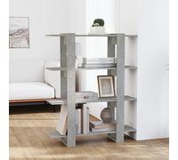 YUOTYRKTEJRSG Moderne Bücherregal Raumteiler 100x30x123,5 cm in Grau Betonoptik, Stabiles Bücherregal mit Viel Stauraum für Wohnzimmer, Schlafzimmer Oder Flur, Einfache Montage